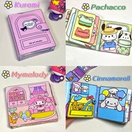 Kawali Sanrio Sticker Game Quiet Book Hello Kitty Mymelody Cinnamoroll Pochacco Kuromi DIY Anime Christmas Cartoon Toys Gift
