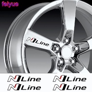 4Pcs N line Car Rim Sticker For Hyundai i10 i20 i30 i40 ix35 TUCSON Elantra SONATA GENESIS SOLARIS V