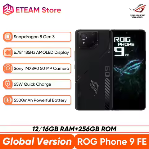 ROG Phone 9 FE 5G Gaming Phone Snapdragon 8 Gen 3 6.78'' 185Hz E-Sports LTPO AMOLED Screen Sony 50MP