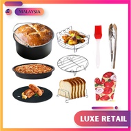6inch/7inch 9-in-1 Set Universal Air Fryer Accessories Skewer Rack Rusell BBQ Grill Pizza Tray Bakin