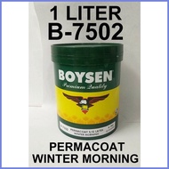 ◈ ❣ ◴ BOYSEN B-7502 PERMACOAT SEMI GLOSS LATEX WINTER MORNING 1 LITER ----------------- 1 LITER B75