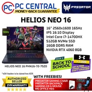 Acer Predator Helios NEO 16 75Z0 (PHN16-72-75Z0) Gaming Laptop | 165Hz 16" IPS Panel | Intel Core i7-14700HX | RTX 4060 8GB | 16GB DDR5 RAM | 512GB SSD (PC Central)