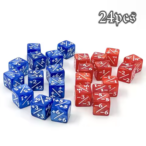 24 Pcs MTG Dice Counter Life Tokens Negative Plus One Dice Set for MTG, TCG, Card Game Accessories