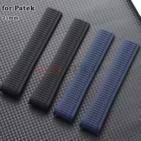 21mm Colorful Silicone Rubber Watchband for Patek Watch Strap Waterproof for Aquanaut Philippe Serie