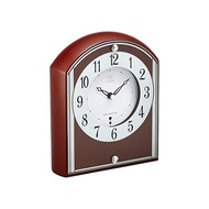 RHYTHM Radio Clock Desk Clock High Grade Clock RHG-S78 Mirror Finish Brown 4RY704HG06 19x16x6.6cm