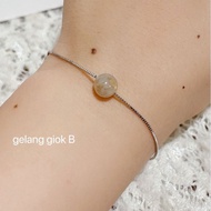 Gelang giok perak asli silver 925 lapis emas putih 7 model impor terlaris