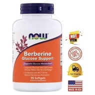 NOW Foods, Berberine 400mg, Support Glucose Metabolism with MCT Oil, Capric Acid,  60 | 90 softgels