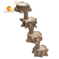 Bird Platform Perch Playground for Budgie Parakeet, Cage Natural Wood Play Stand Parrot Flat Perches