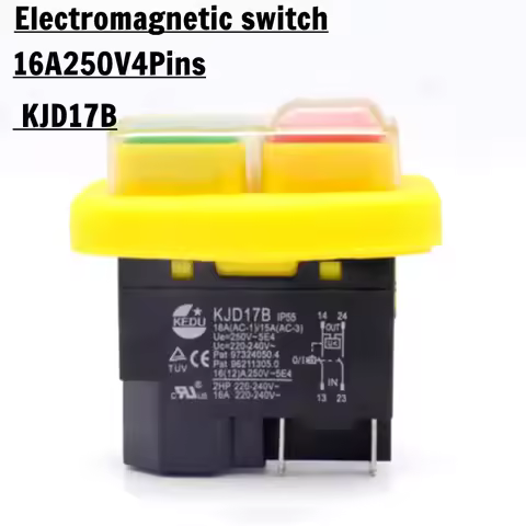 1PC Electromagnetic switch start switch waterproof power tool switch 16A250V4Pins Can Replace KJD17B