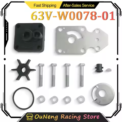 63V-W0078-01 Water Pump Impeller Repair Kit Yama-ha 9.9 15hp Outboard 18-3433 63V-W0078-00 63V-W0078