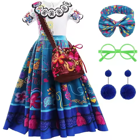 Encanto Mirabel Dress Up bambini halloween Costume Cosplay 2-12Y Cartoon Fancy Carnival Birthday Par