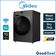 Midea 【FREE SHIPPING】MF200D100WB 10/7KG / MF200D85B 8.5/6KG Washer Dryer Inverter 2 In 1 Front Load 