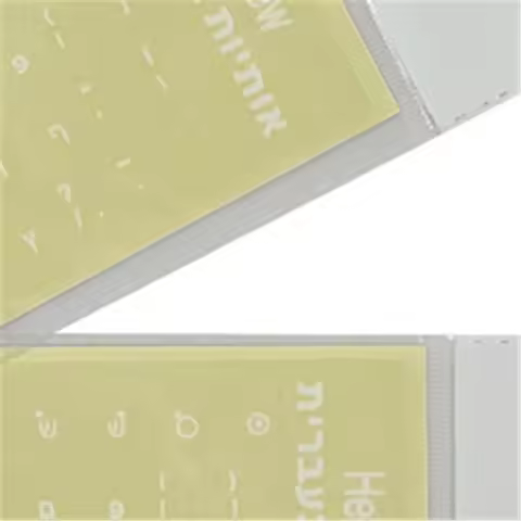 White Hebrew Laptop/Desktop Keyboard Alphabet Sticker on Transparent Background Patches
