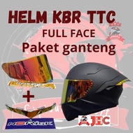 HELM FULL FACE KBR TTC PAKET GANTENG SPOIER VISOR IRIDIUM