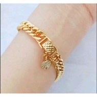 24k gold titanium chain bracelet women's jewelry.