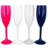 Factory Direct Sale Plastic Goblet Bar Restaurant Transparent Plastic Colorful Champagne Glass Party