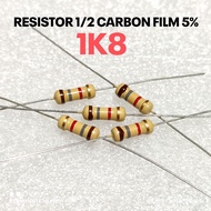 (10 PCS) RESISTOR 1/2W 1/2WATT 1K8 1.8K 1.8 KILO CF 5% ROHS