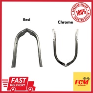 C70 GBO HONDA CHROME U PANEL U BAND BESI U BAR U BRACKET CHROME IKAT DEKAT CUP PUTIH chrome / besi