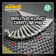 CNC Stainless Bolts 2 Thread Keys 10 M6 Type HEX NON by Nando Partshop X TJ Factory Handmade Probolt