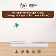 PACKEVERYTHING Hamburger Paper | Newsprint Paper | Parchment Paper | Food Wrapping Paper | Packing W