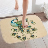 Peacock Coral Velvet Carpet Home Furnishing Bathroom Floor Mat Rug 40x60cm