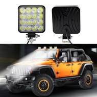 Square 48W LED Work Light 12V 24V Flood Spot Lamp Waterproof For Car Truck SUV