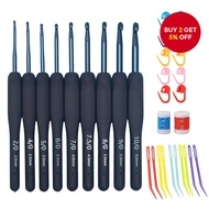 Soft Handle Crochet Hook Set - Silicone Grip Weaving Tools for DIY Hats, Bags & Accessories-31pcs