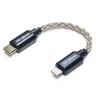 Kabel OTG iOS ke Jenis C/USB C Kabel Penguat Fon Kepala 6N Perak Kristal Tunggal untuk FiiO BTR5 Q1 