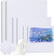 Canvas, 6 Pieces Canvas for Painting, Stretcher Frame 30 x 40.30 x 20.20 x 15 cm Canvas with Paintin