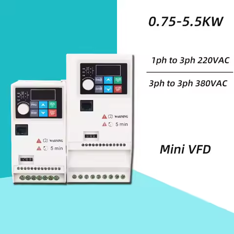 0.75/1.5/2.2/3.7/5.5KW 1/2/3/5/7HP 380V 220V VFD Variable Frequency Drive Converter Motor Speed Vect
