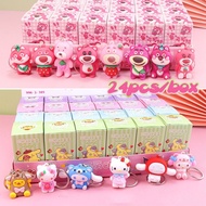 KIKI 24pcs/box มินิมินิ กล่องตาบอดกล่อง ซันริโอ คาลิปบาร่า กล่องสุ่มของ Cinnamoroll จี้รูปอะนิเมะ เด