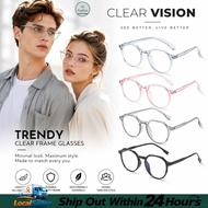 🇲🇾Classic Style Round Spek Men Women Blocking Glasses transparent spectacles Frame Plastic Computer