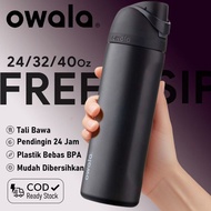 [100% ORIGINAL] Owala FreeSip tumbler 24oz/32oz Insulated Stainless Steel Water Bottle-Very,Very Dar