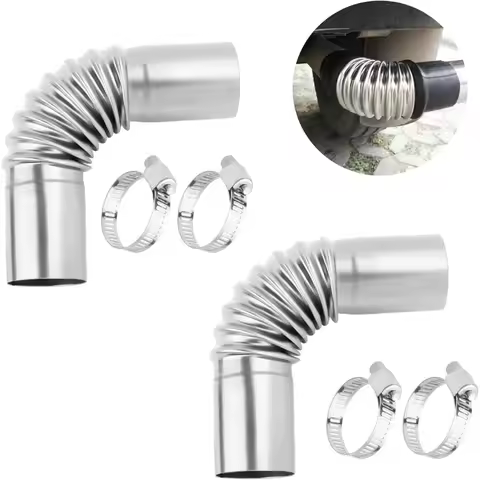 Stainless Steel 24mm Flexible Diesel Heater Exhaust Pipe with Clamps, 2PCS aquecedor 12v para carro 