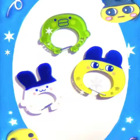 Trending Tamagotchi Gimmy Anime Acrylic Keychain With Metal Carabiner Clip Cartoon Bag Pendant Ornam