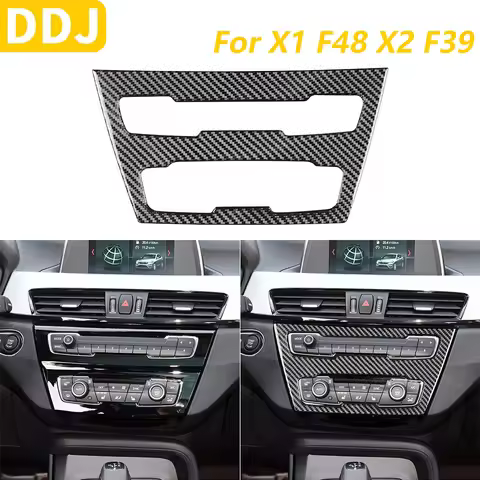 For BMW X1 F48 2016-2021 X2 F39 2018-2021 Real Carbon Fiber Central Radio CD AC Control Panel Cover