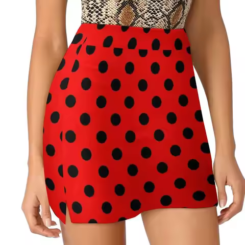 Red and Black polka dots Ladybug Pattern Halloween Outfit Mini Skirt women's summer dress 2024 Dress