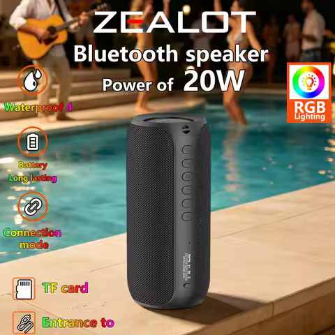 ZEALOT-S32MAX Portable Bluetooth Speaker 20W Waterproof Wireless Speaker Powerful Sound Bass Boost U