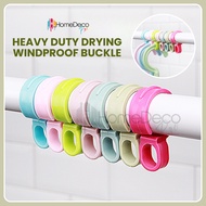 10 Pcs Home Laundry and Drying Windproof Buckle Space Saver Hanger Holder Pole Hook Durable Plastic