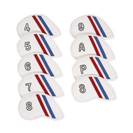9 Keping Sarung Kepala Besi Golf PU 4,5,6,7,8,9,A,P,S Sarung Kelab Golf