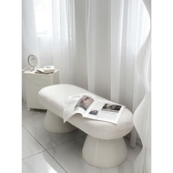 <READY STOCK>Cream Style Bench Soft Sofa | Lambwool Bench Stool | Living Room Sofa | Dining Bench St