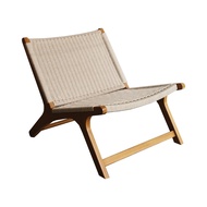 Modern outdoor เก้าอี้ ไม้สัก รีแล็กซ์ สีธรรมชาติ สานเชือก Relax Chair - Natural