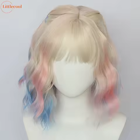 High Quality Wednesday 2 Enid Sinclair Cosplay Wig Blond Pink Blue Purple Curly Heat Resistant Synth