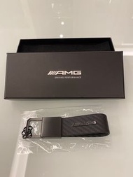 全新 Benz 賓士 原廠 AMG 鑰匙圈 碳纖維編織真皮 黑色 現貨#高級#有質感