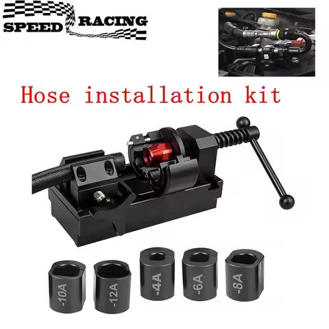 Fuel Line Fittings Installation Tool Kit, Aluminum Alloy Rotary Fuel Hose Connection Bracket For 4AN