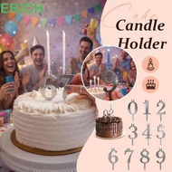ERICH1 Number Birthday Candle Holder, Stainless Steel Number 0-9 Metal Number Candle Holders, Candle