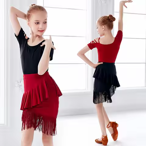Fringe Latin Dance Tango Stage Wear Cha Cha Girls Dresses Salsa Dance Costume