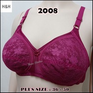 H&H Plus Size 36-50 Full Set Soft Bra Lace 2008 Full Cup Biggest Non -Wired Multi Colors