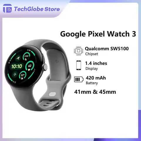 Smart Watches Google Pixel Smart Watch 3 41mm 45mm WIFI Version Qualcomm SW5100 Wear OS 5.0 2GB RAM 