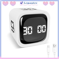 LEMONTRE Pomodoro Timer, 5/10/30/60min Gravity Sensing Digital Cube Timer,  Rotation Timing Custom C